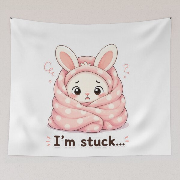 Item preview, Cute Bunny Wrapped in Blanket I’m Stuck Cozy Moment designed and sold by Sadia  Jannat.
