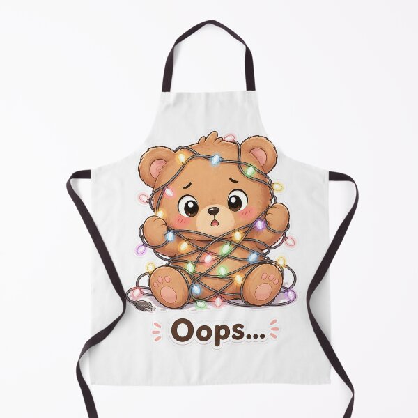 Item preview, Cute Bear Tangled in Lights Oops Funny Moment designed and sold by Sadia Jannat.