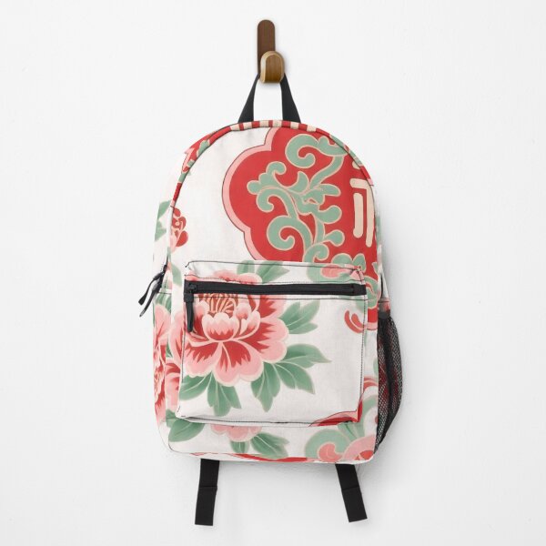 Item preview, Fu Character with Peonies designed and sold by RedLanternPrint.