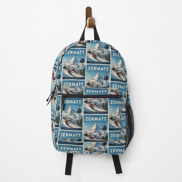 Item preview, Zermatt Switzerland Vintage Ski Poster – Matterhorn, Swiss Alps designed and sold by supernova-tees.