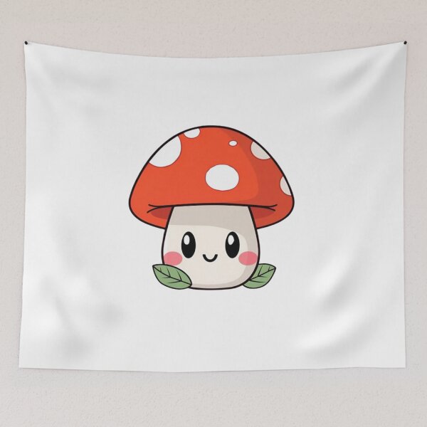 Item preview, Cute Happy Mushroom Kawaii Toadstool designed and sold by Sashka-.