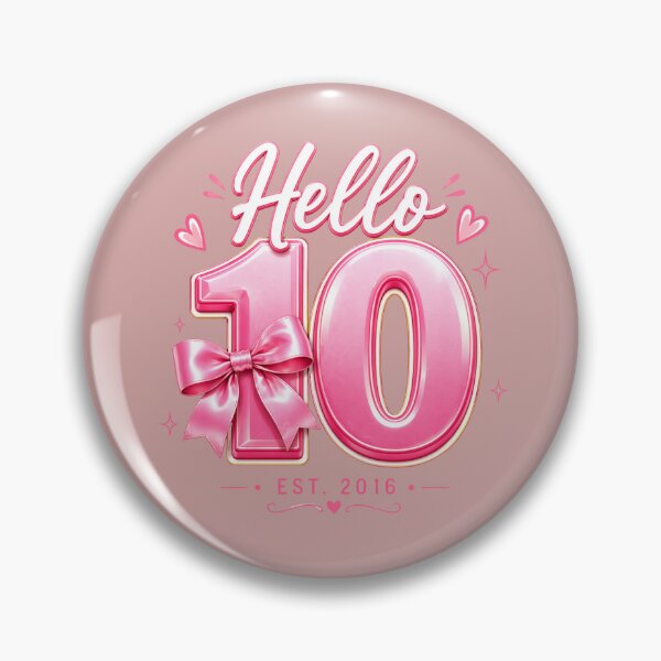 Item preview, Hello 10 Cute Pink Birthday Girl Ten Years Old designed and sold by Designs That Speak ✨.
