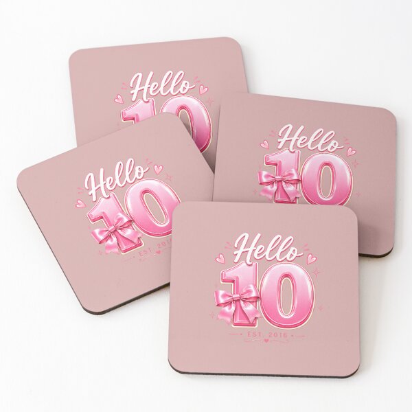 Item preview, Hello 10 Cute Pink Birthday Girl Ten Years Old designed and sold by Designs That Speak ✨.
