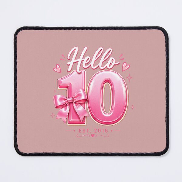 Item preview, Hello 10 Cute Pink Birthday Girl Ten Years Old designed and sold by Designs That Speak ✨.