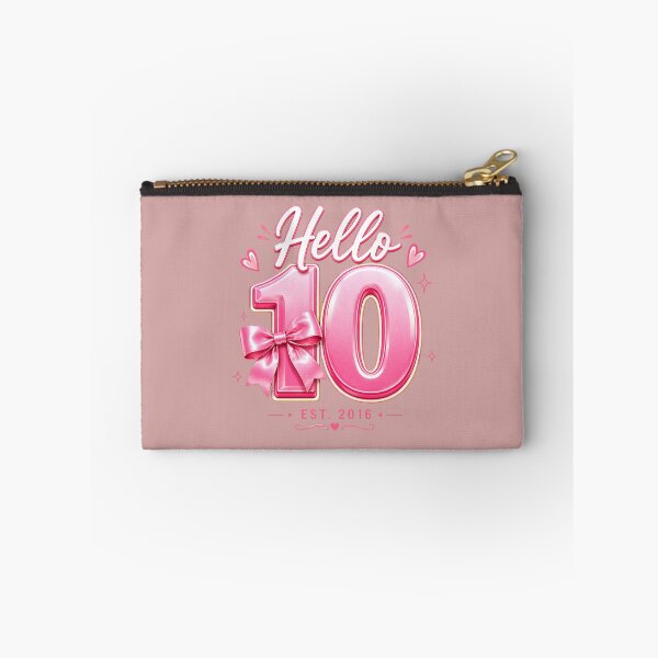 Item preview, Hello 10 Cute Pink Birthday Girl Ten Years Old designed and sold by Designs That Speak ✨.