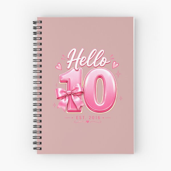 Item preview, Hello 10 Cute Pink Birthday Girl Ten Years Old designed and sold by Designs That Speak ✨.