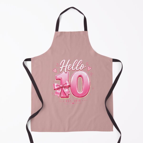 Item preview, Hello 10 Cute Pink Birthday Girl Ten Years Old designed and sold by Designs That Speak ✨.