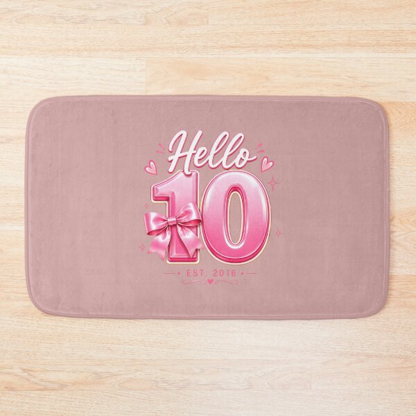 Item preview, Hello 10 Cute Pink Birthday Girl Ten Years Old designed and sold by Designs That Speak ✨.