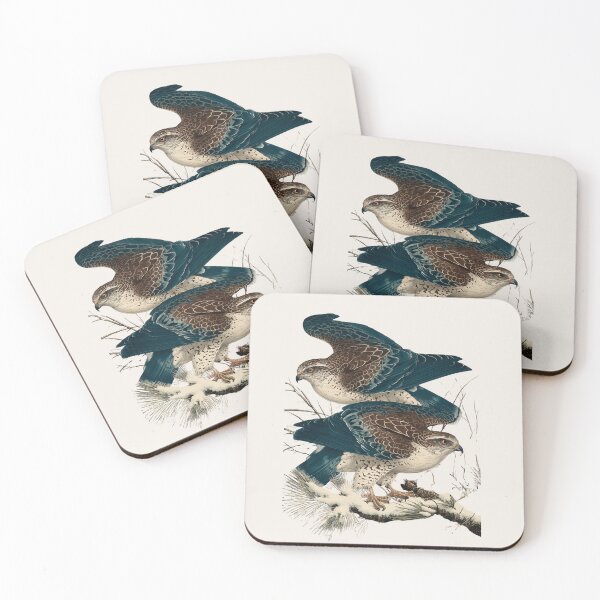 Item preview, Hawks in Snow Japanese Woodblock Style Bird Art Print Ohara Koson Style designed and sold by BestVarieties.