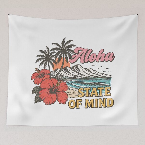 Item preview, Tropical beach sunset aesthetic design sticker - Aloha State of Mind designed and sold by KymeraStudio25.