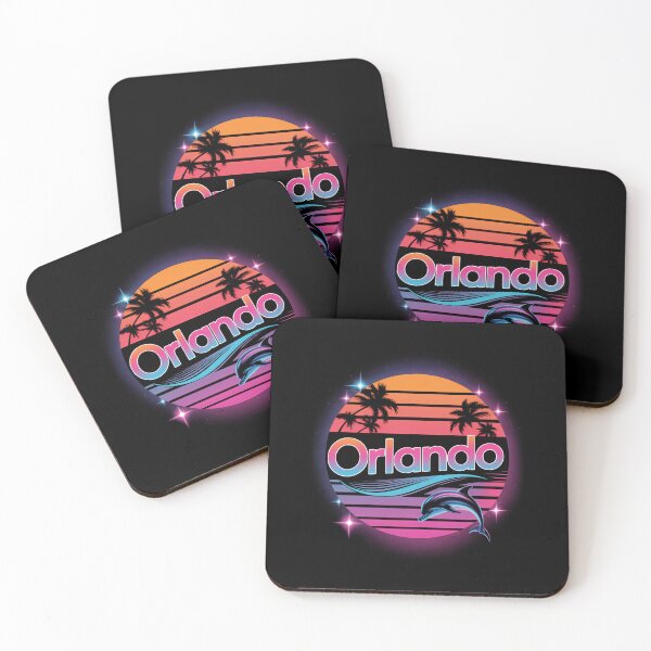 Item preview, Orlando Beach, Florida with dolphins and palm trees designed and sold by papertaless.
