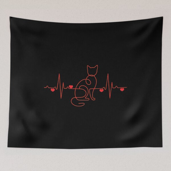 Item preview, Cat Heartbeat Line Art EKG Love Sweatshirt designed and sold by OlyvieArt.