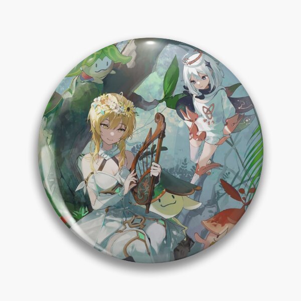 Item preview, Lumine and Paimon in Mondstat Forest designed and sold by Ananda-Apparel.