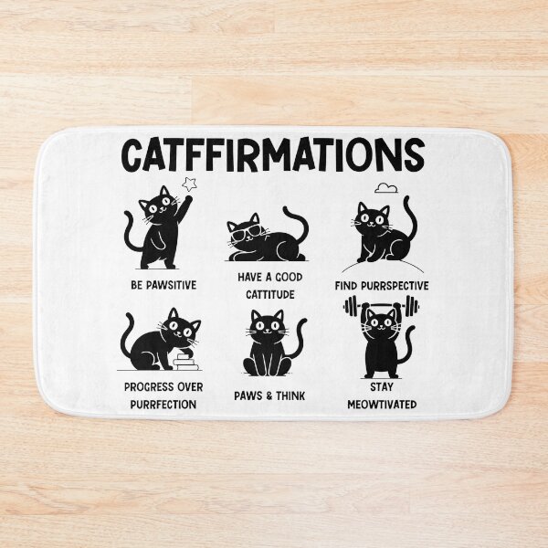 Item preview, CATFFIRMATIONS Funny Cat Motivational Puns Shirt designed and sold by OlyvieArt.