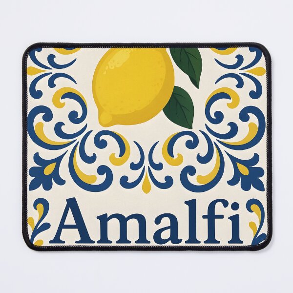 Item preview, Amalfi Lemon – Blue Yellow White Mediterranean Design designed and sold by EmeraldeaArt.