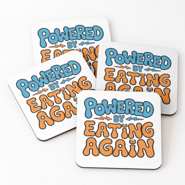 Item preview, Powered By Eating Again Funny Food Humor Quote designed and sold by ILYASSE1.