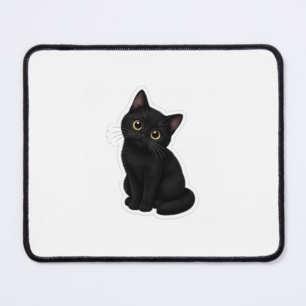 Item preview, Cute Black Cat Sticker | Kawaii Cat Lover Aesthetic | Funny Kitty Die Cut Sticker designed and sold by Ishratparween11.