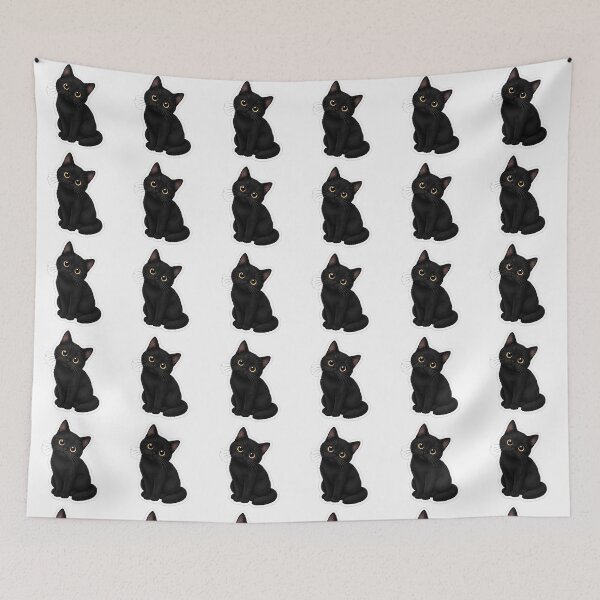 Item preview, Cute Black Cat Sticker | Kawaii Cat Lover Aesthetic | Funny Kitty Die Cut Sticker designed and sold by Ishratparween11.