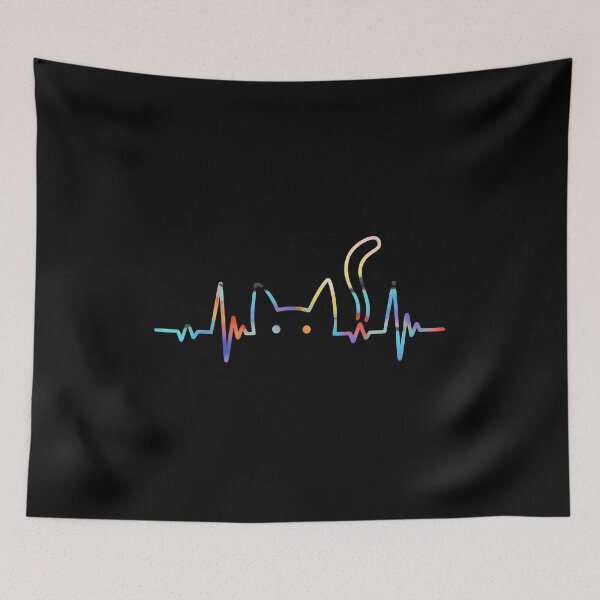 Item preview, Cat Heartbeat EKG Rainbow Minimalist Tee designed and sold by OlyvieArt.
