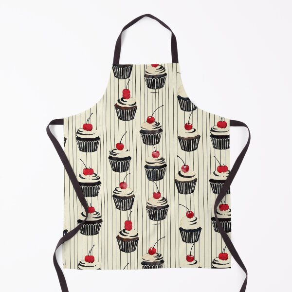 Item preview, Cherry Cupcake Stripe Retro Pattern Print designed and sold by mittie101.