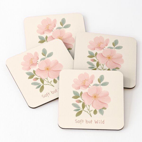 Item preview, Wild Rose Soft But Wild – Elegant Floral Illustration with Bold Typography designed and sold by BobaBunny76.