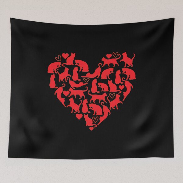 Item preview, Cat Heart Silhouette Graphic Tee designed and sold by OlyvieArt.