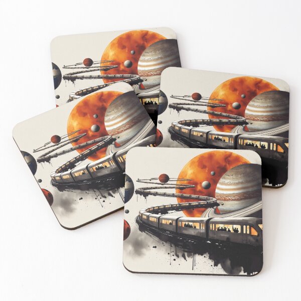Item preview, Interstellar Express – Cosmic Solar System Train | Grok generated Sci-Fi Sumi-E Art designed and sold by The imaginary unit..