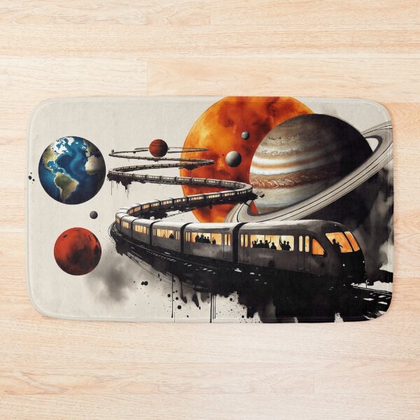 Item preview, Interstellar Express – Cosmic Solar System Train | Grok generated Sci-Fi Sumi-E Art designed and sold by The imaginary unit..