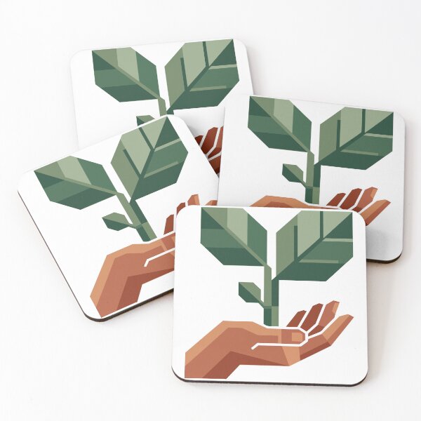 Item preview, Geometric Hand Holding Plant Sprout Vector Illustration Ecology designed and sold by DiNata.