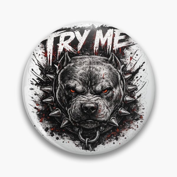 Item preview, Try Me Pitbull Sticker – Aggressive Warning Street Style Dog Design designed and sold by Puraenergia Stickers.