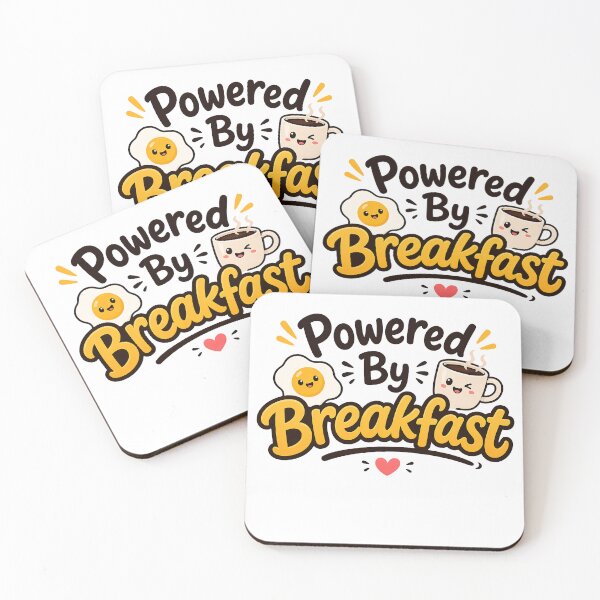Item preview, Powered By Breakfast Cozy Morning Food Lover Quote designed and sold by ILYASSE1.
