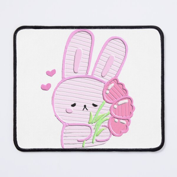 Item preview, Textured Pink Bunny with Flowers Kawaii Art designed and sold by Sashka-.