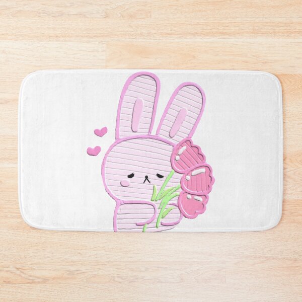 Item preview, Textured Pink Bunny with Flowers Kawaii Art designed and sold by Sashka-.