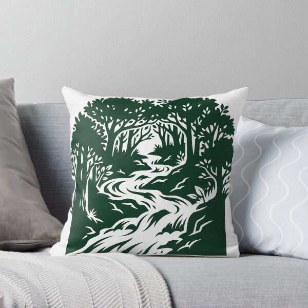 Item preview, Dark Green Forest River Silhouette Vector Illustration Nature designed and sold by DiNata.