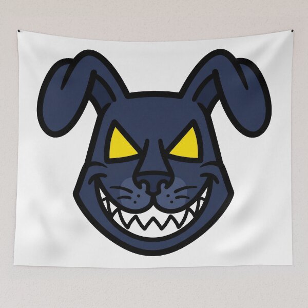 Item preview, Creepy Blue Rabbit Horror Cartoon Face designed and sold by seven things shop.