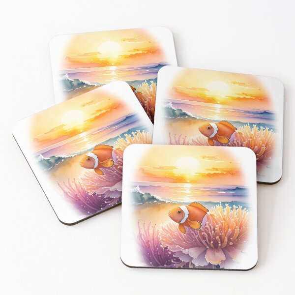 Artikelvorschau, Farbenfrohe Aquarellmalerei mit tropischen Fischen, Meeresmotiven und lebendigem Meeresleben entworfen und verkauft von icemanphotos.