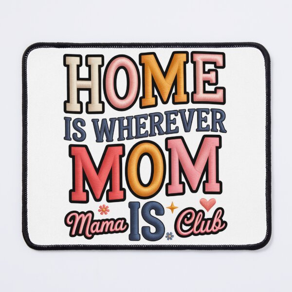 Item preview, Home Is Wherever Mom Is - Retro Mama Club Aesthetic Typography designed and sold by pixelspaperslab.