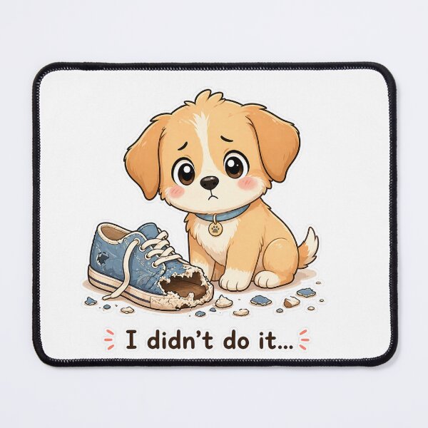 Item preview, Guilty Dog Chewed Shoe Oops Moment designed and sold by Sadia  Jannat.