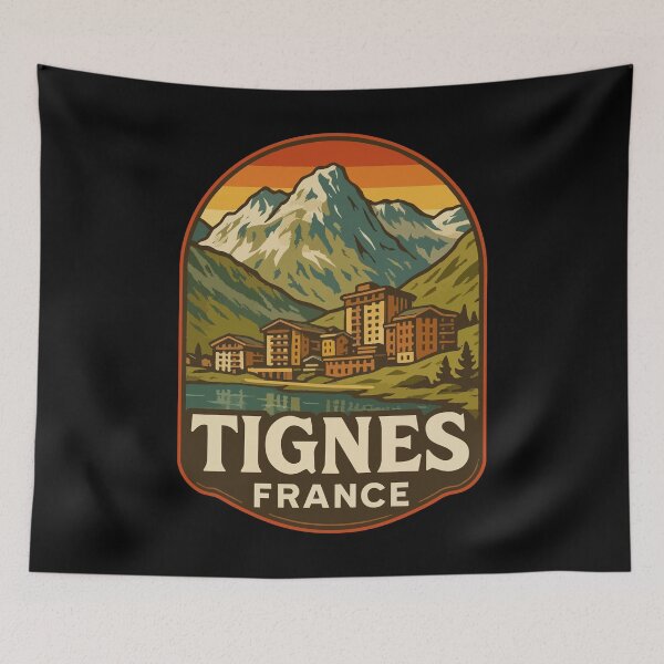 Item preview, Tignes France Retro Vintage Travel designed and sold by TomFrontierArt.