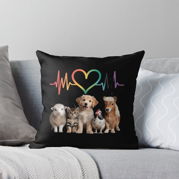 Item preview, Rainbow Heartbeat Animal T-Shirt – Dog, Cat, Horse Graphic designed and sold by OlyvieArt.