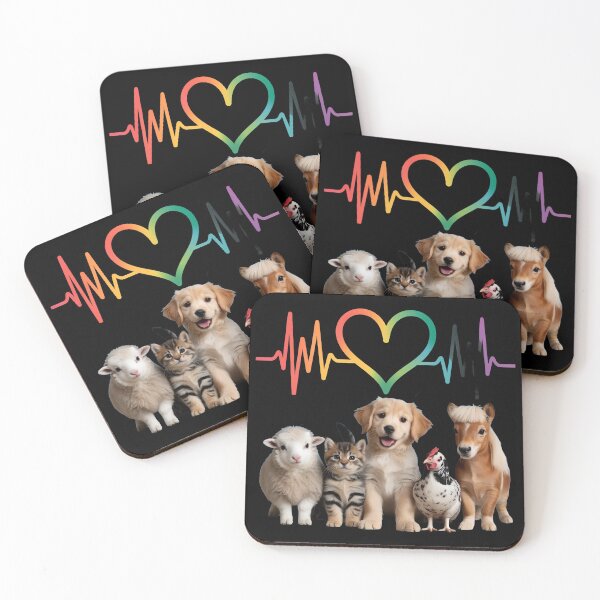 Item preview, Rainbow Heartbeat Animal T-Shirt – Dog, Cat, Horse Graphic designed and sold by OlyvieArt.