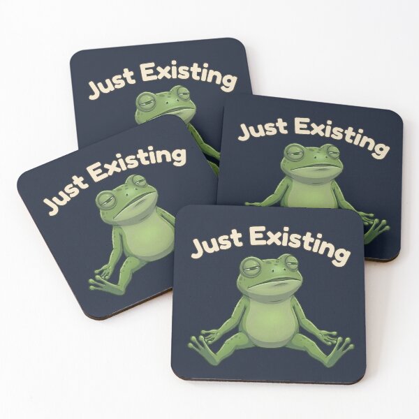 Item preview, Just Existing Frog Funny Lazy Mood Meme Introvert Aesthetic designed and sold by MoonVibe-studio.