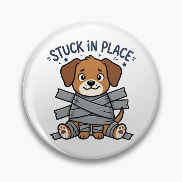 Item preview, Cute Puppy Taped Up Illustration - Stuck In Place Dog Graphic designed and sold by seven things shop.