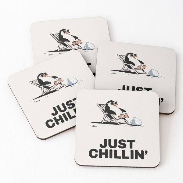 Item preview, Cute penguin. Funny minimalist poster "Just chilling" designed and sold by GiriaGallery.