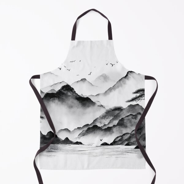 Item preview, Monochrome ink Asian landscape designed and sold by AnnaHolyph.