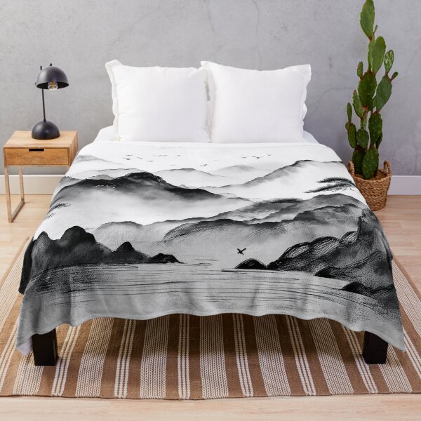 Item preview, Monochrome ink Asian landscape designed and sold by AnnaHolyph.
