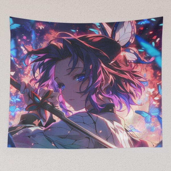 Item preview, Shinobu Kocho Demon Slayer Butterflies Purple Glow Calm Night designed and sold by bystudiolereve.