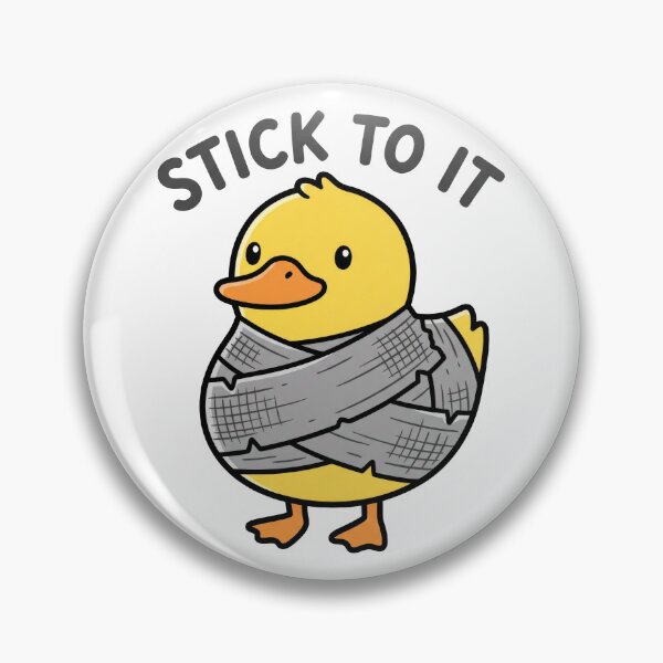 Item preview, Funny Duck Tape Stick To It Duckling Pun designed and sold by seven things shop.
