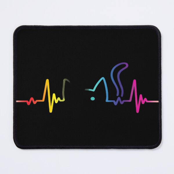 Item preview, Rainbow Cat Heartbeat EKG Line T-Shirt designed and sold by OlyvieArt.