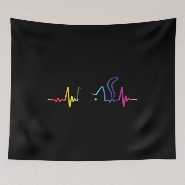 Item preview, Rainbow Cat Heartbeat EKG Line T-Shirt designed and sold by OlyvieArt.